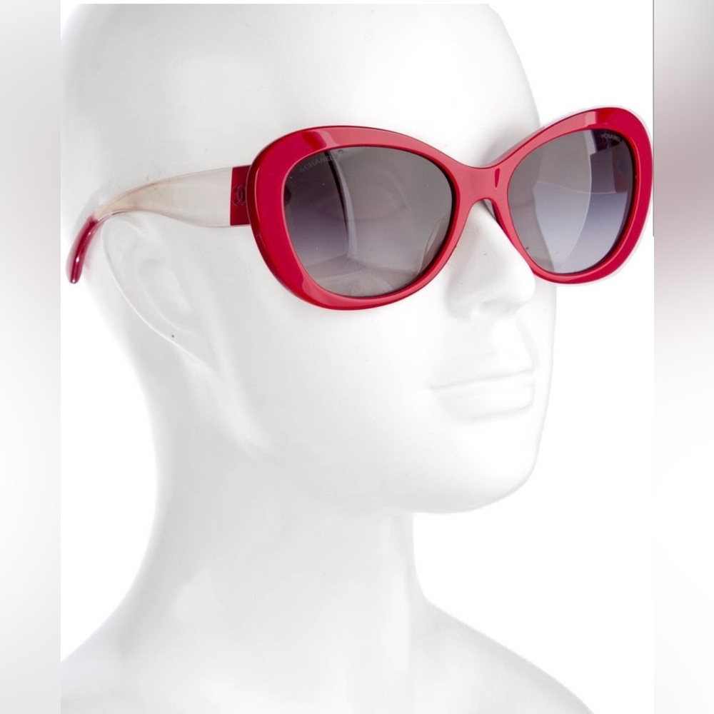 CHANEL Interlocking CC Logo Red Acetate 5264 Sunglasses